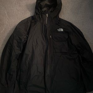 The North Face Jacket Men's black with hoodie! LIKE NEW!!